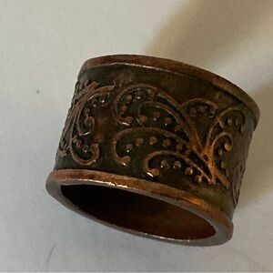 Vintage Copper Ring with Intricate Design. Handmade Artisan
